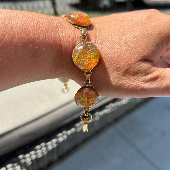 4/$100 OPAL Elegant Gold and Brown Bracelet 7 inches - Picture 3 of 6